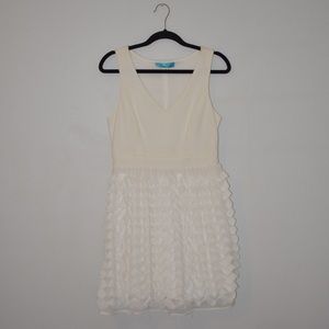 White Ruffle Cocktail Dress
